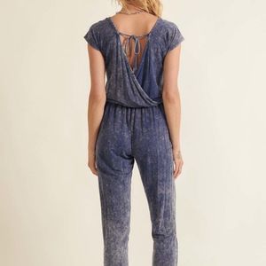 Mineral Washed Finish Knit Jumpsuit